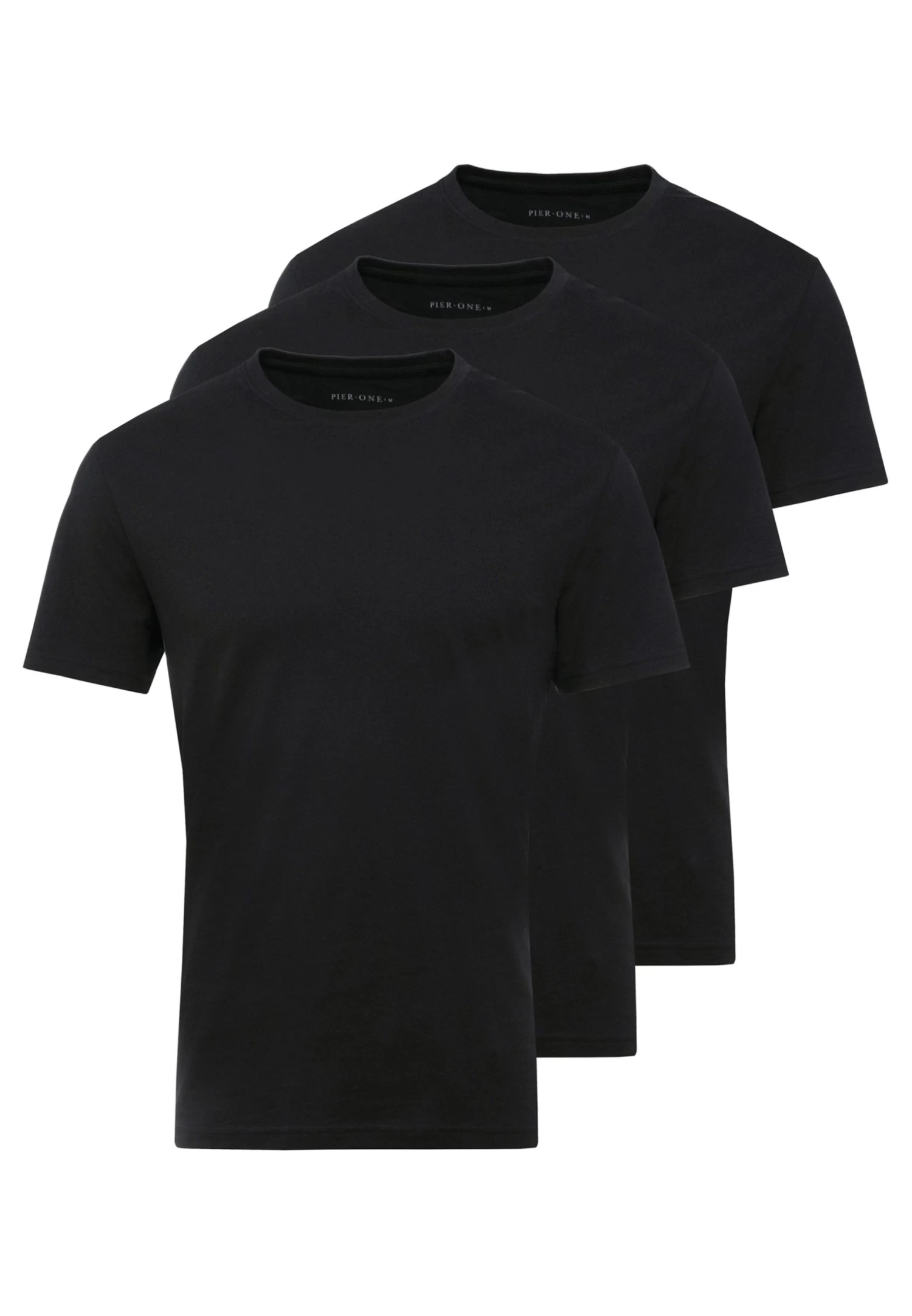 Pier One 3 Pack - Basic T-Shirt - Black 4 Pier One 3 Pack - Basic T-Shirt - Black - Image 4