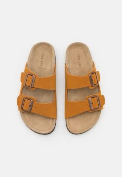 Pier One Leather Unisex - Slippers - Cognac -Pier One 0a90b3f5ba3a4e3880ec5567c19f8d23
