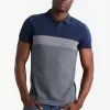 Pier One Polo Shirt - Dark Blue/Mottled Grey