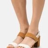 Pier One Leather- Sandals - White/Cognac