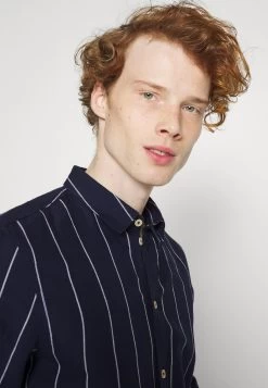 Pier One Linen Mix Stripe - Shirt - Dark Blue -Pier One 368860f76af348d18efc7d675b2e5f38