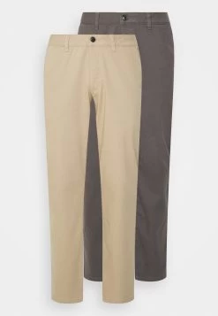 Pier One 2 Pack - Chinos - Dark Grey/Beige -Pier One 3732d6804b77450d9a31204f549c6b48