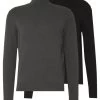 Pier One 2 Pack - Basic Turtleneck - Jumper - Black/Mottled Dark Grey