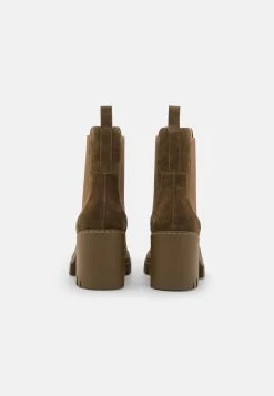 Pier One Leather - High Heeled Ankle Boots - Khaki -Pier One 82e4380308ac44f19d33d6cff9f92202