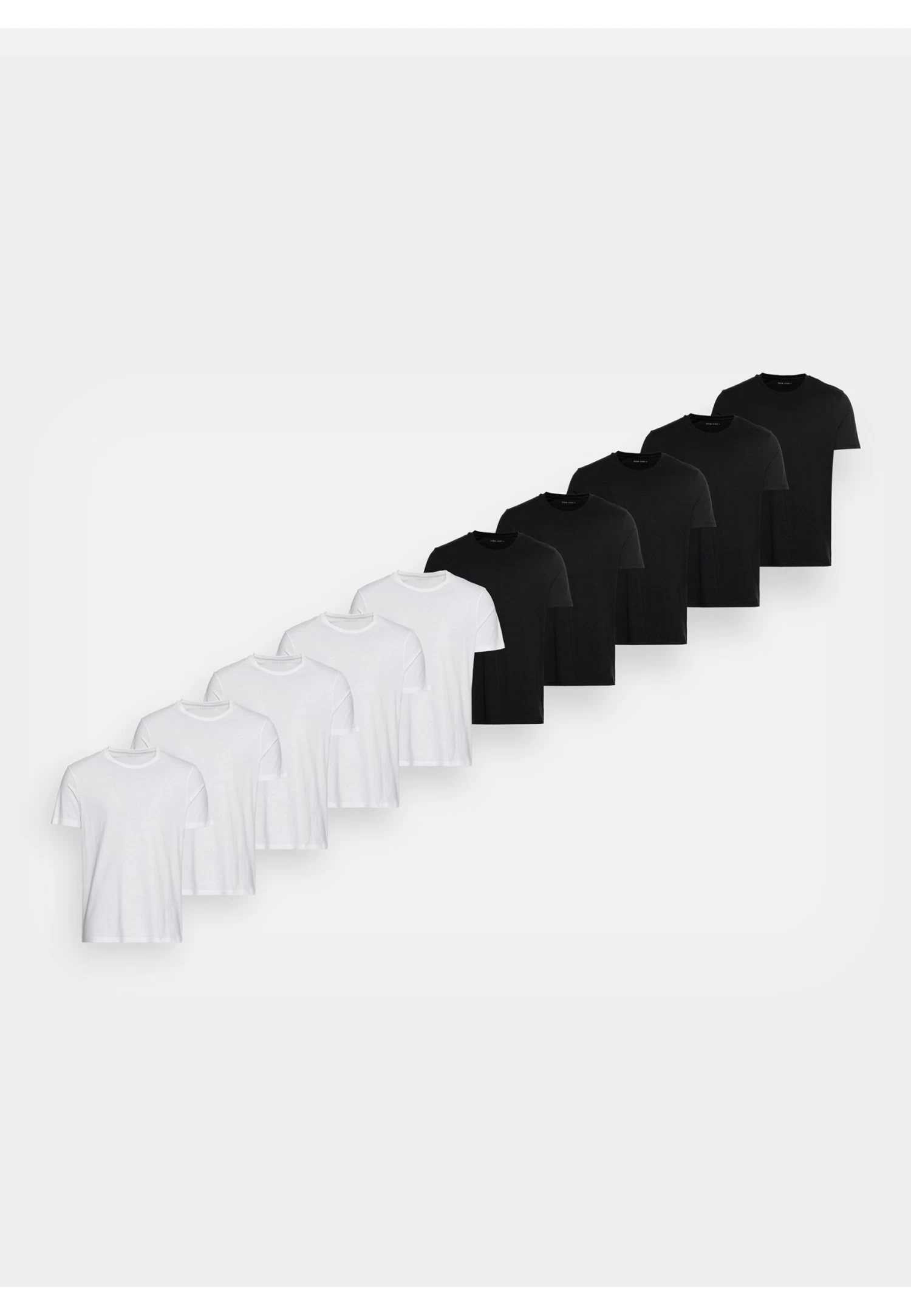 Pier One 10 Pack - Basic T-Shirt - White/Black 5 Pier One 10 Pack - Basic T-Shirt - White/Black - Image 5