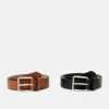 Pier One 2 Pack - Belt - 802 - Black_708 - Cognac