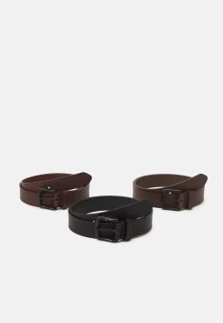Pier One 3 Pack Unisex - Belt - Black/Brown/Dark Brown