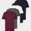 Pier One Unisex 5 Pack - Basic T-Shirt - White/Brown/Dark Blue