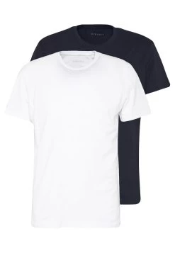 Pier One 2 Pack - Basic T-Shirt - White/Dark Blue