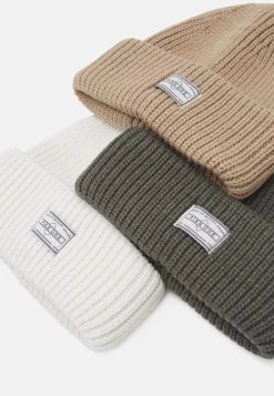 Pier One Unisex 3 Pack - Beanie - Beige/Green/White -Pier One c78d226f097e408aa23b2914e8a56ff4