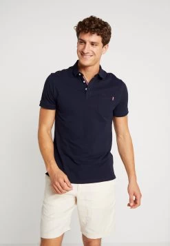 Pier One Tricolore Trim- Polo Shirt - Dark Blue